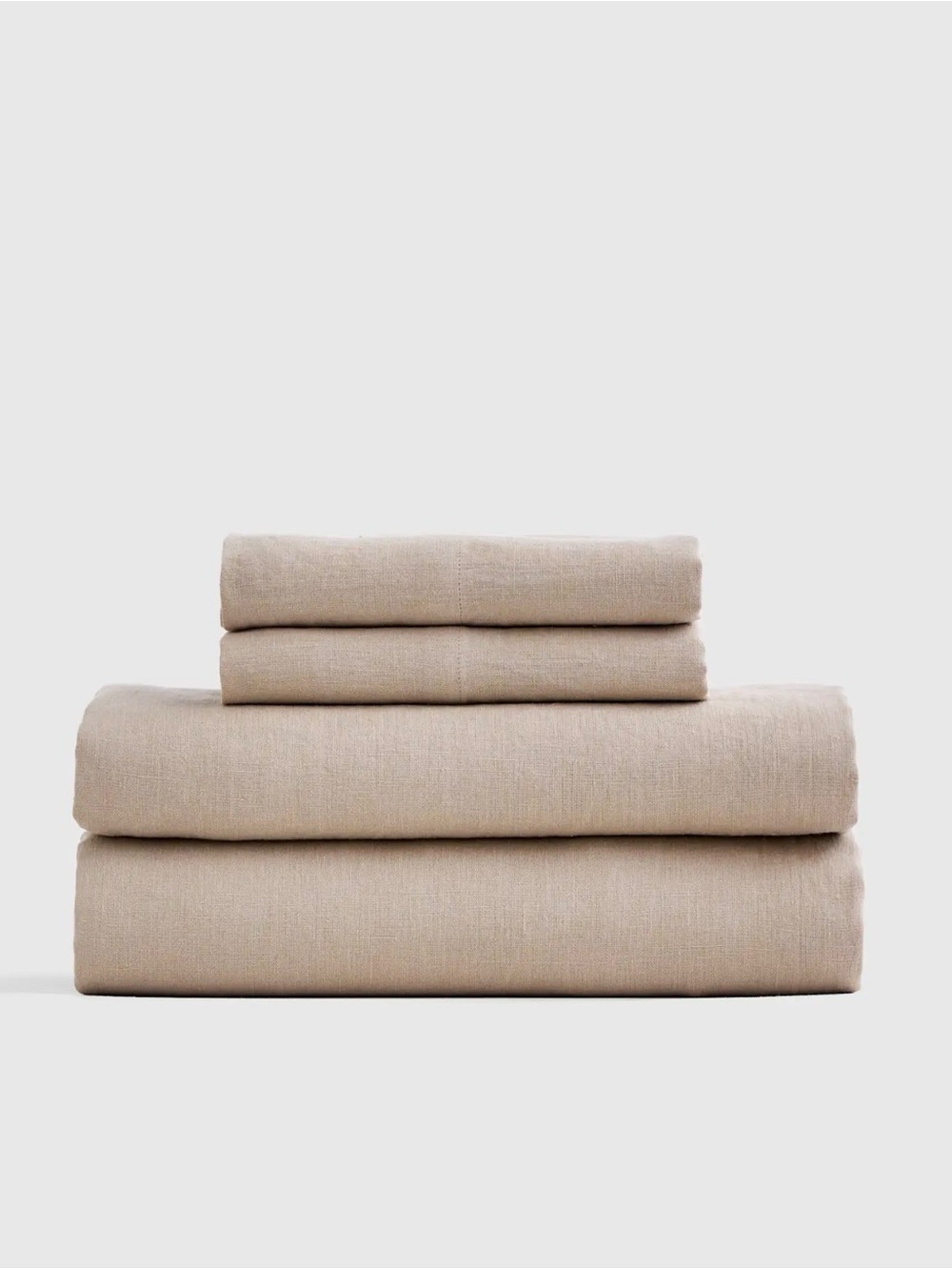 Queen European Linen Sheet Set - Toffee - Retail $184